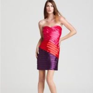 Sweetheart neckline ombré style cocktail dress